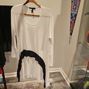 BCBGMaxAzria White and Black High Low Top